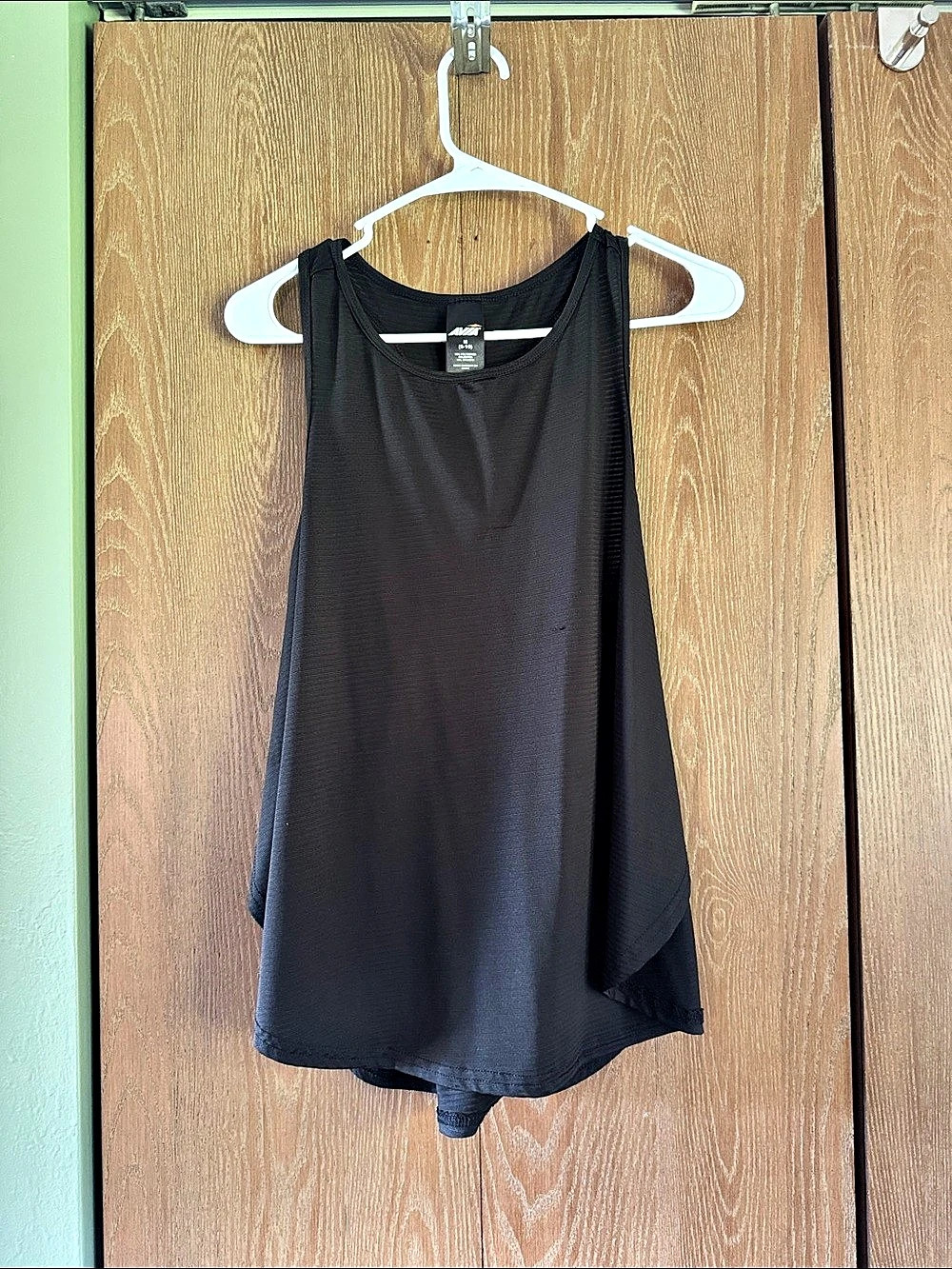 Avia Black Draped Tank Top Size Medium Like New